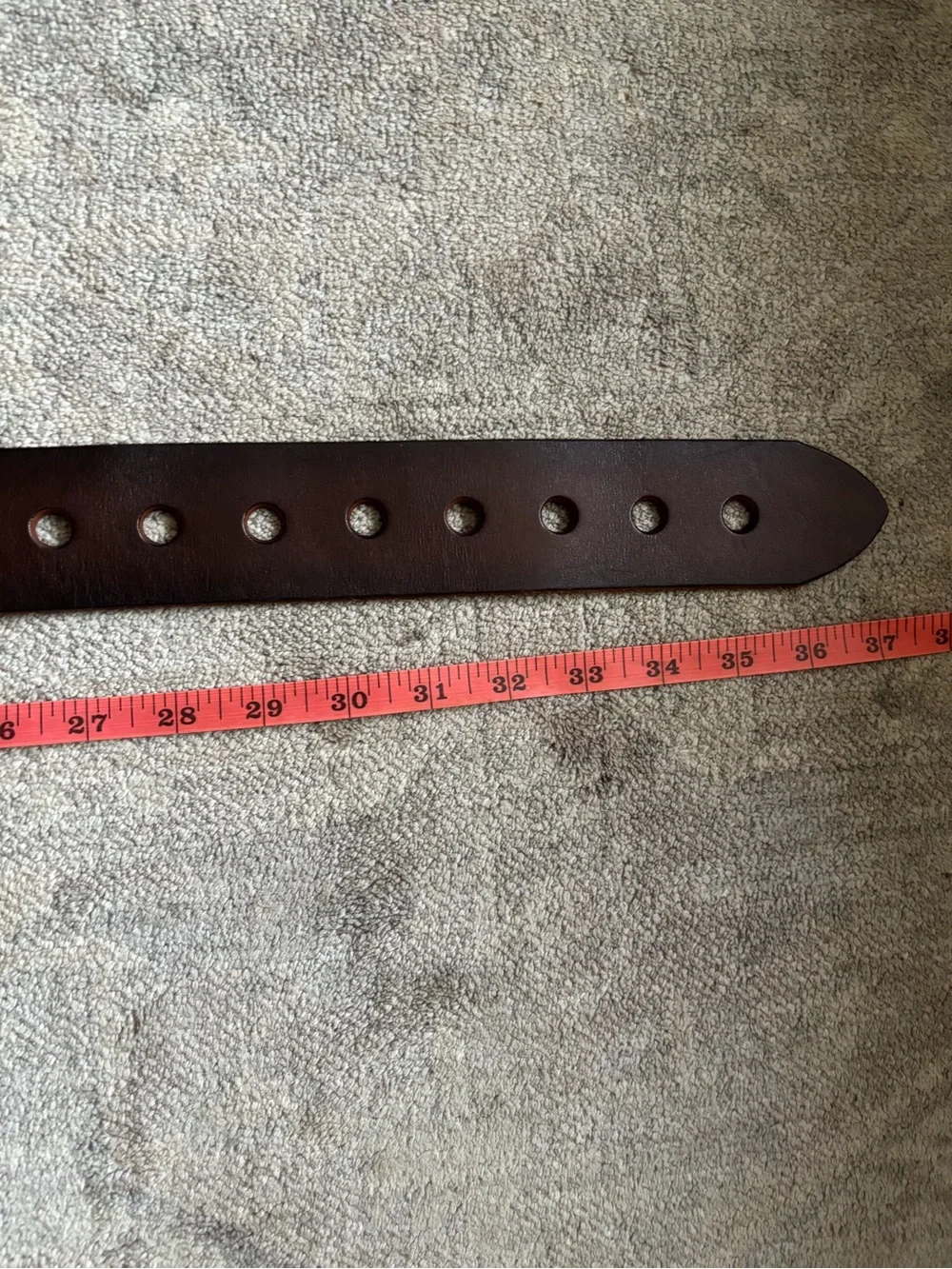 Linea Pelle Dark Brown Leather Belt with Brass Buckle (Wide Width)